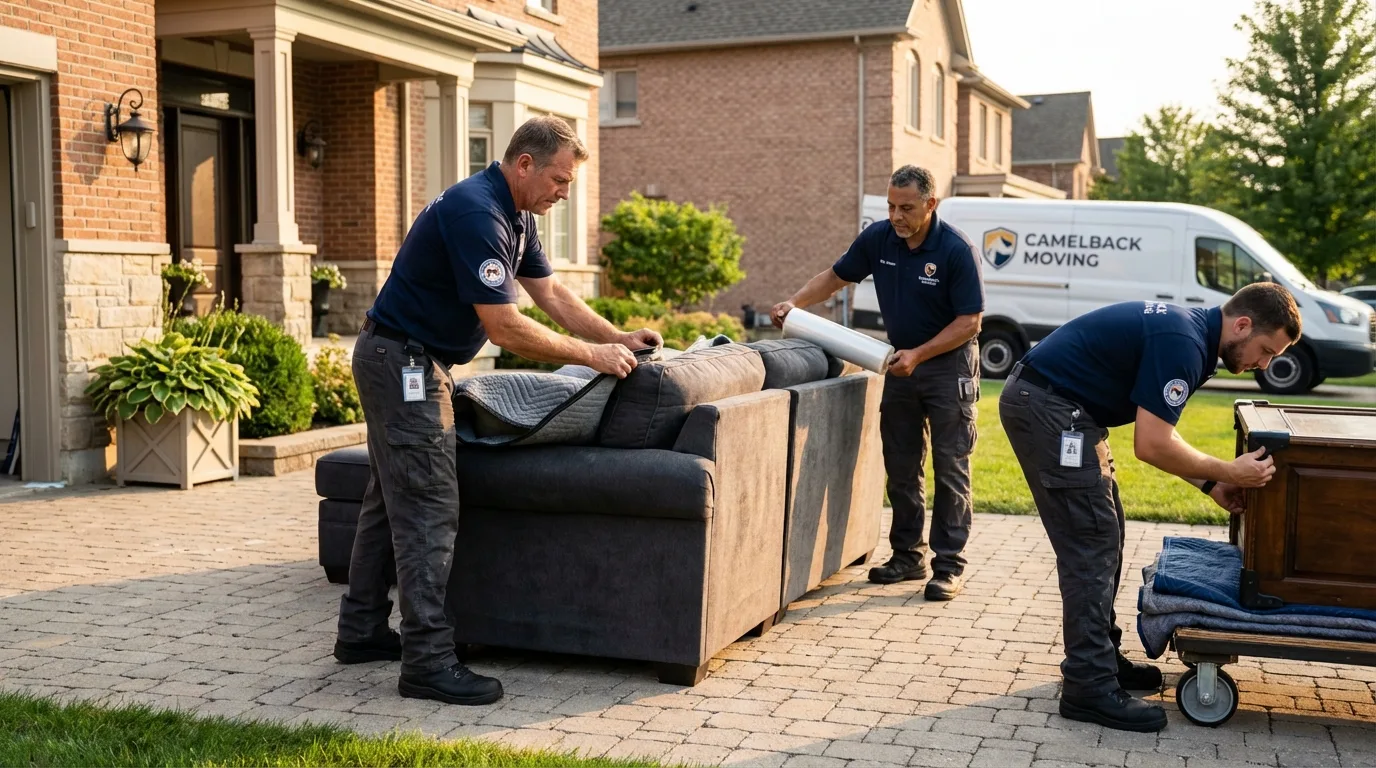 Large estate moving crew wrapping furniture in Mulberry, IN